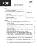 Test Practic Final USO: Varianta 134, 31 Ianuarie 2023