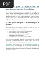 11 Pasos para La Organización de Eventos Como Acción de Marketing