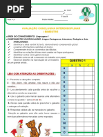 Atividade Avaliativa Interdisciplinar Conclusiva Linguagens I 3 Ano I Unidade