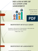 Purposes and Scope of Evaluation and Assessment