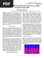 Findings of IBM WATSON Procedural Way To Play Jeopardy Game Show