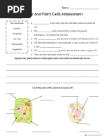 Animal and Plant Cells Assessment