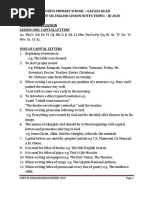 P.6 English Lesson Notes Term One 2020