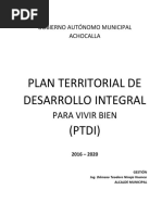 Plan Territorial Desarrollo Integral - Achocalla