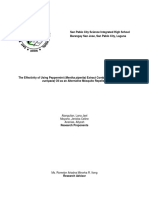 The Effectivity of Using Peppermint Mentha Piperita Extract Combined With Olive Olea Europaea Oil As An Alternative Mosquito Repellent