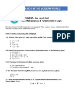 CS ASSESSMENT - Math Language and Logic