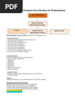 Organigrama de Mantenimiento Area de Mecanica Propuesto