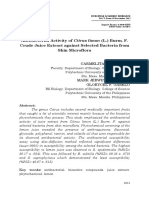 Antibacterial Activity of Citrus Limon (L.) Burm. F. Crude Juice Extract Against Selected Bacteria From Skin Microflora