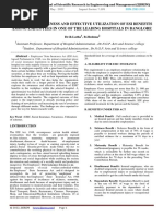 A Study On Awareness and Effective Utilization of Esi Benefits Among Employees in One of The Leading Hospitals in Banglore