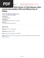 Comparison of Risk Factors of Falls Between Older Community Dwellers With and Without Fear of Falling