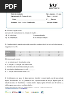 Teste 3 - 8º Ano