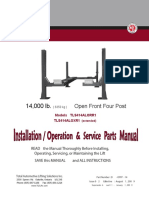 TLS 14K Open Front Four Post Installation Operation Manual Part List TLS414ALORR1 TLS414ALOXR1