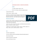 Orientação Nutricional para Anemia e Ácido Úrico Elevado