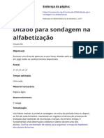 Ditado para Sondagem Na Alfabetizacao