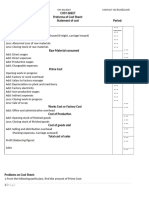 Cost Sheet