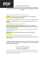 Modulo. 1 Fundamentos de La Economia