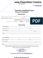 Ballroom Social Function Booking Form