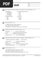 Quiz Units 3 & 4 - A1