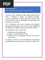 Early Years Foundation Stage - Module 1