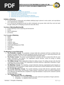 Handout 1 POM Introduction Marketing Management Process