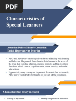 Characteristics of Special Learners