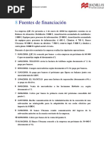 8 Fuentes de Financiacion