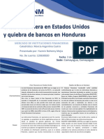 Crisis Financiera en Estados Unidos y Quiebra de Bancos en Honduras