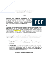 Contrato de Prestação de Serviços de Fornecimento de Transporte