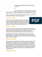 Investiga La Evolución Del Sistema Operativo Windows Desde 1995 A La Fecha