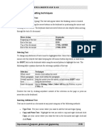 Formatting Techniques - MS Word