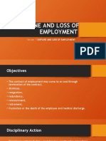 Displine and Loss of Employment