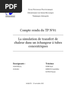 Simulation Du Transfert de Chaleur D'un Échnageur de Type Consnetrique