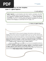 Lesson11 - Linguistics and Other Disciplines - Applied Linguistics