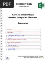 Microsoft Excel - Aide Au Paramétrage Du Tableau Gestion Des Congés Et A...