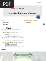 Gestion de L'espace, Temps