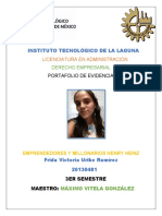 Emprendedores y Millonarios Henry Heinz Frida v. Uribe Ramirez Derecho Empresarial