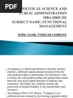 Mba HRD II Sem 201 Types of Company