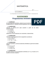 Ejercicios Sobre Progresion Aritmetica