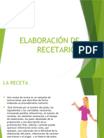 Elaboración de Recetarios