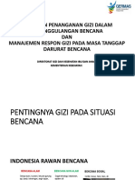 Kebijakan Penanganan Gizi Dalam Penanggulangan Bencana DAN Manajemen Respon Gizi Pada Masa Tanggap Darurat Bencana