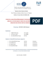 Etude de La Qualité Bactériologique Et Physicochimique Des Eaux Usées de La Station Mzar Et Impact de Leur Réutilisation en Irrigation Des Espaces Verts Du Grand Agadir