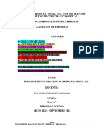 Grupo 3 Repartido Valoración de Empresas PRONACA