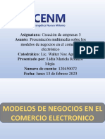 Modelos de Negocios en El Comercio Electrónico Mejía