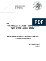 Metodologia de Las 5S Y Su Aplicación: en Un Centro Laboral O Casa