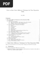 Notes On Basic Finite Dierence Techniques For Time Dependent Pdes