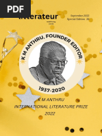 K M Anthru Award Litterateur RW August 2022