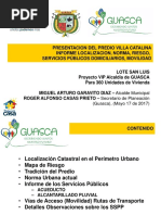 Presentacion Del Predio Villa Catalina Informe Localizacion, Norma, Riesgo, Servicios Públicos Domiciliarios, Movilidad