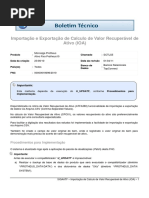 ATF - Importação e Exportação de Calculo de Valor Recuperável de Ativo (IOA)