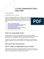 How To Write A Good Argumentative Essay