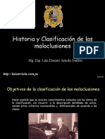 Historia y Clasificacion Maloclusiones Luis Arriola